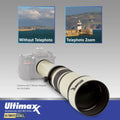 Ultimaxx 650 to 1300mm (with 2X- 1300-2600mm) f/8 Manual Telephoto Lens for Nikon -Mount Cameras & More