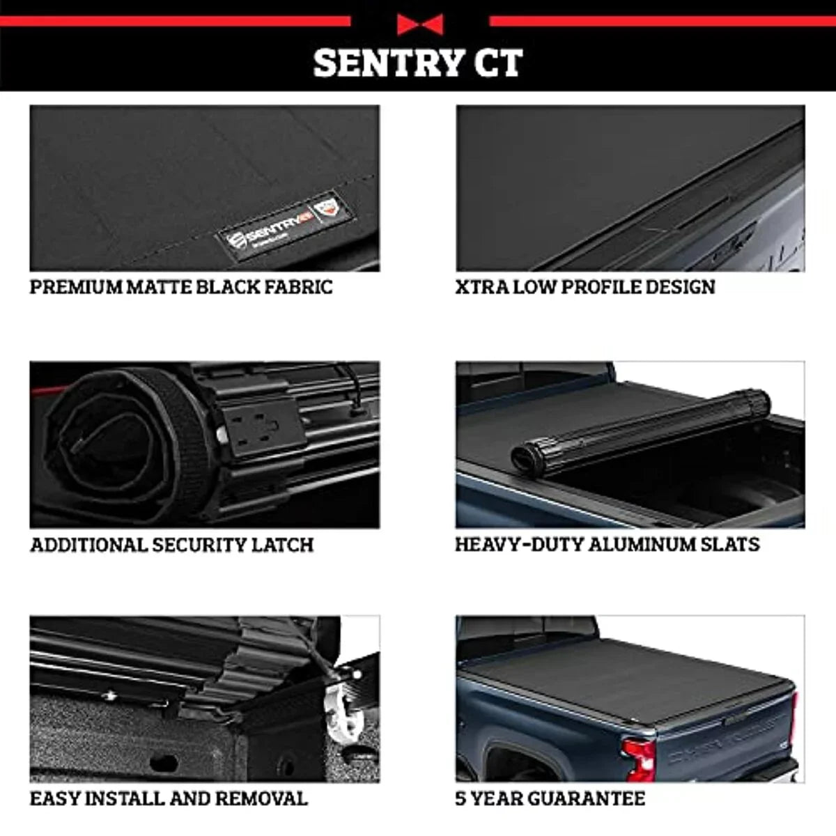 Truxedo Sentry Ct Hard Rolling Truck Bed Tonneau Cover | 1594716 | Compatible with 2022 Ford Maverick 4' 6" Bed (54.4")