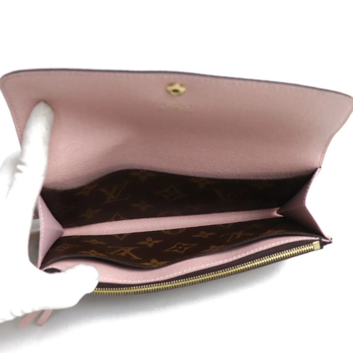 Pre-Owned   Portefeuil Emily Long Wallet Monogram Rose Ballerine   Women's (Good)