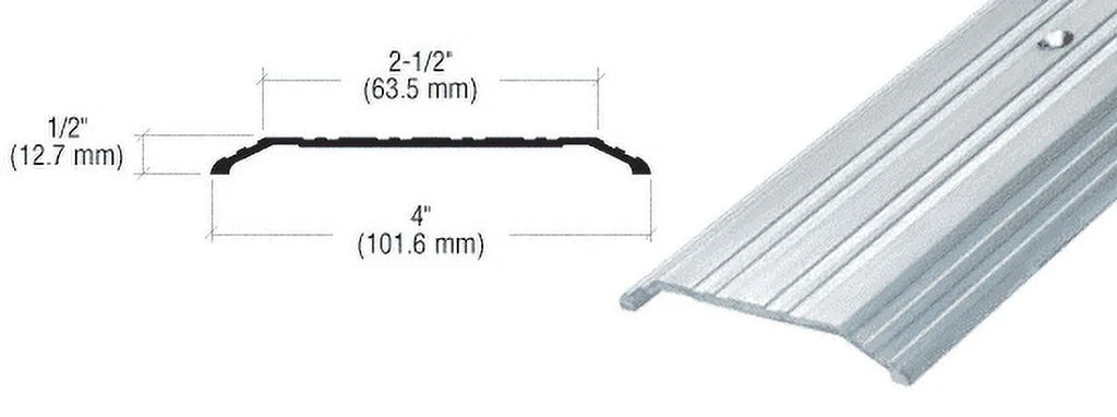 Aluminum 4" x 1/2" Saddle Threshold - 185" in Length