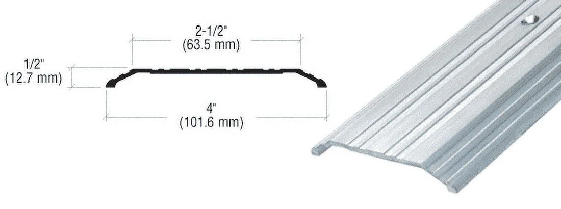 Aluminum 4" x 1/2" Saddle Threshold - 185" in Length