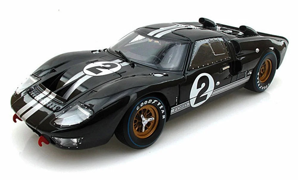 1966 Ford -40   #2, Black w/ Silver Stripes - Shelby   - 1/18 Scale Diecast Model Toy Car