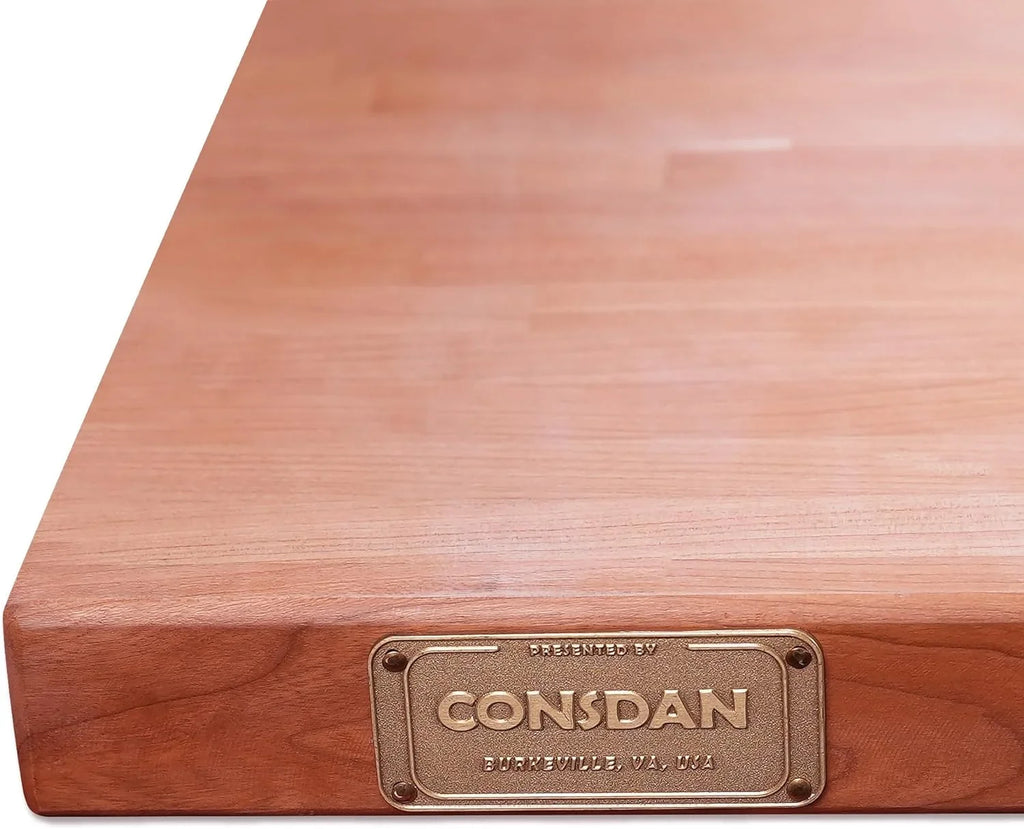 Butcher Block Counter Top, Grown Cherry Solid Hardwood Countertop, Wood Slabs For Kitchen, Reversible, Both Side Polished, Prefinished With Food-Safe Oil, 1.5" Thickness, 18"   25"