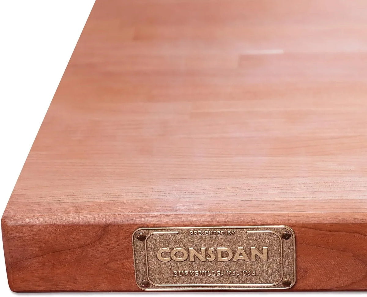 Butcher Block Counter Top, Grown Cherry Solid Hardwood Countertop, Wood Slabs For Kitchen, Reversible, Both Side Polished, Prefinished With Food-Safe Oil, 1.5" Thickness, 18"   25"