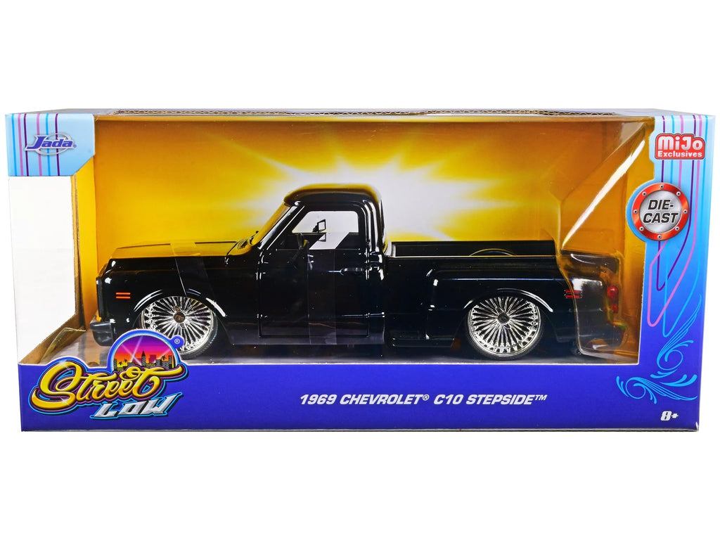 1969 Chevrolet  Pickup Truck Lowrider Black "Street Low" Series 1/24 Diecast Model Car by Jada