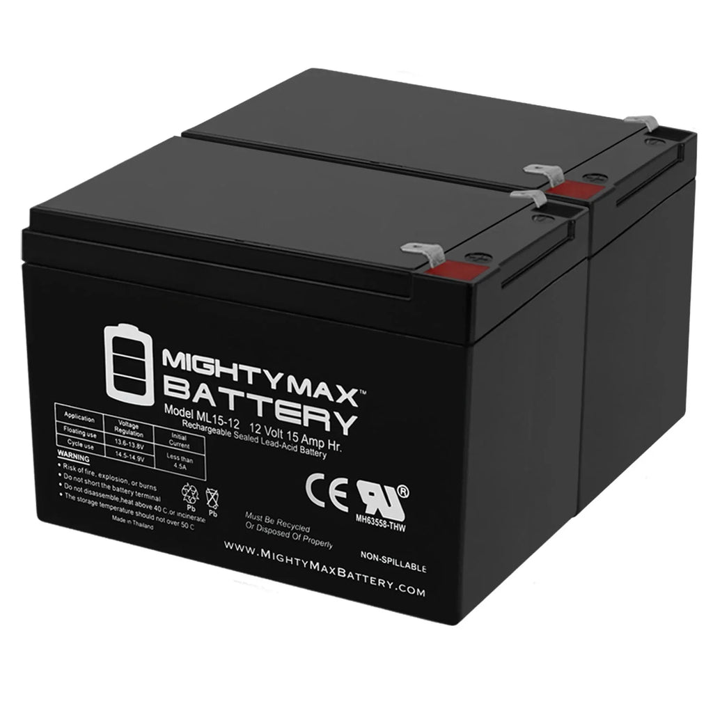 12V 15AH  Replacement Battery for Freedom 946 Scooter - 2 Pack