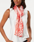 $59 Echo Sketched Flower-Print Silk Oblong Scarf Red One Size