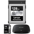 Lexar - CFexpress Type   Series 128GB Memory Card Bundle with Professional 1667x 128GB  Memory Card and  520 CFexpress Type /  3.2 Gen 2 Card Reader