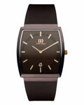 Danish Design  Stainless Steel Brown Dial Leather Rectangle Men's Watch