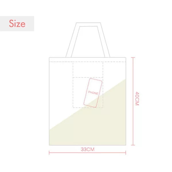 Clover Injustice Small  Face Cartoon Expression Sack Canvas Tote Shoulder Bag