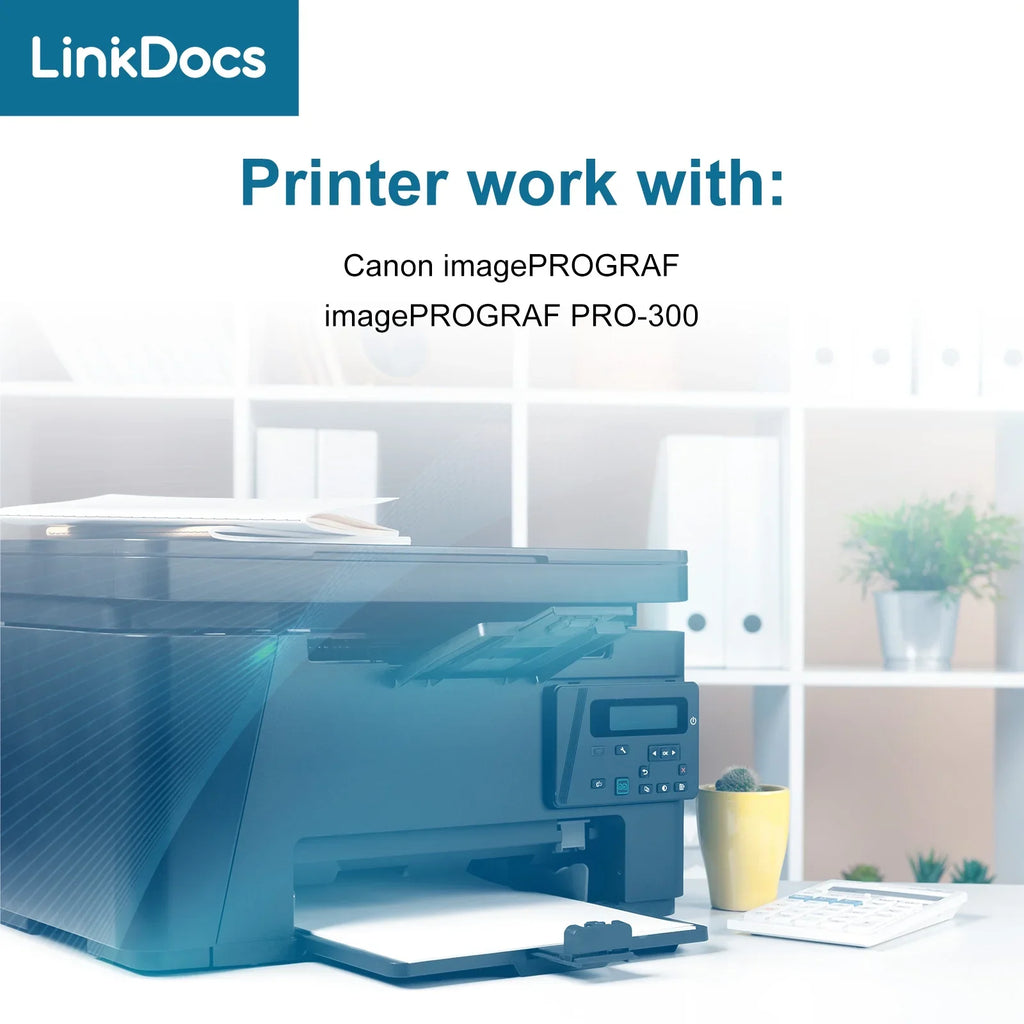 '-120 Ink Cartridges Replacement for Canon  -120 -120MBK -120BK -120C -120M -120Y Work for Canon ImagePROGRAF  -200 -205 -300 -305 and -200 -300 Printer