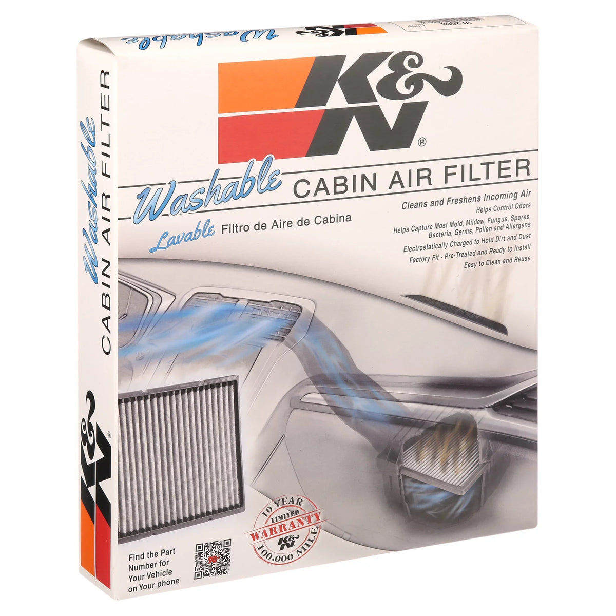 &  Washable & Reusable Cabin Air Filter Cleans and Freshens Incoming Air for your Chevrolet, Pontiac, Saturn Fits select: 2005-2010  , 2006-2011