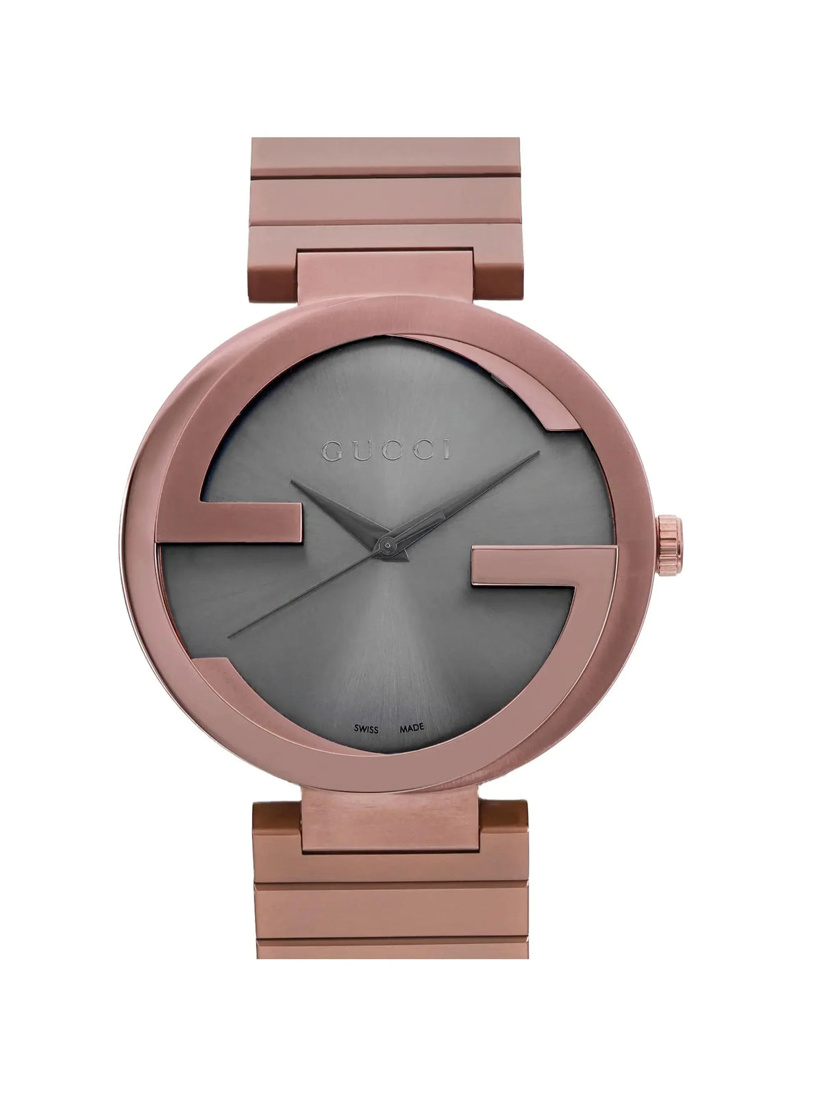 New Gucci Interlocking   42mm Steel Brown Dial Men Quartz Watch