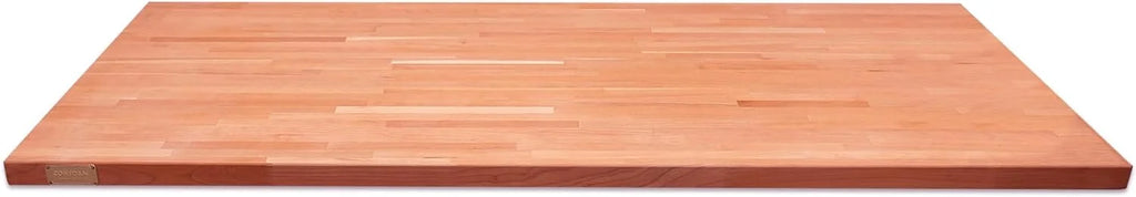 Butcher Block Counter Top, Grown Cherry Solid Hardwood Countertop, Wood Slabs For Kitchen, Reversible, Both Side Polished, Prefinished With Food-Safe Oil, 1.5" Thickness, 18"   25"