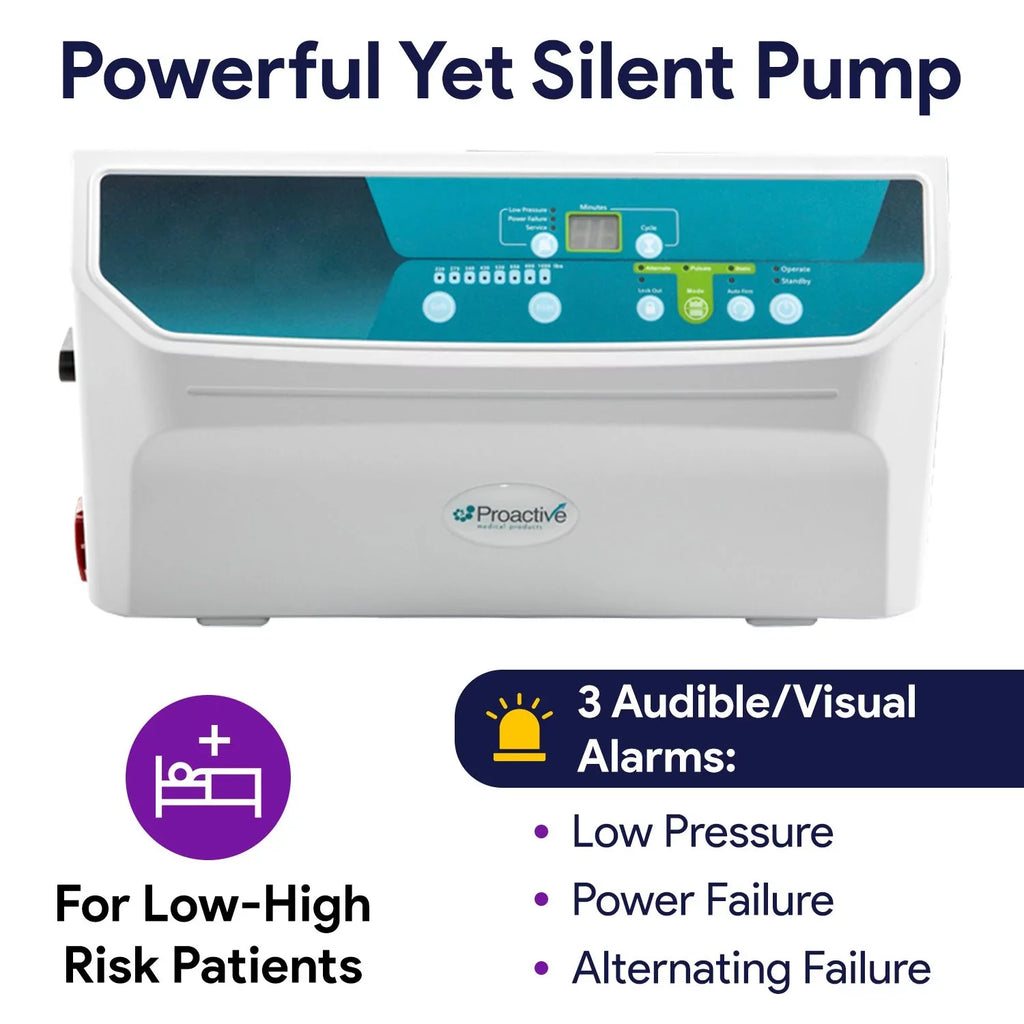 Proheal Bariatric Low Air Loss Alternating Pressure Air Mattress with Pump & Side Air Bolsters - Stages - 36” x 80” x 8/11"