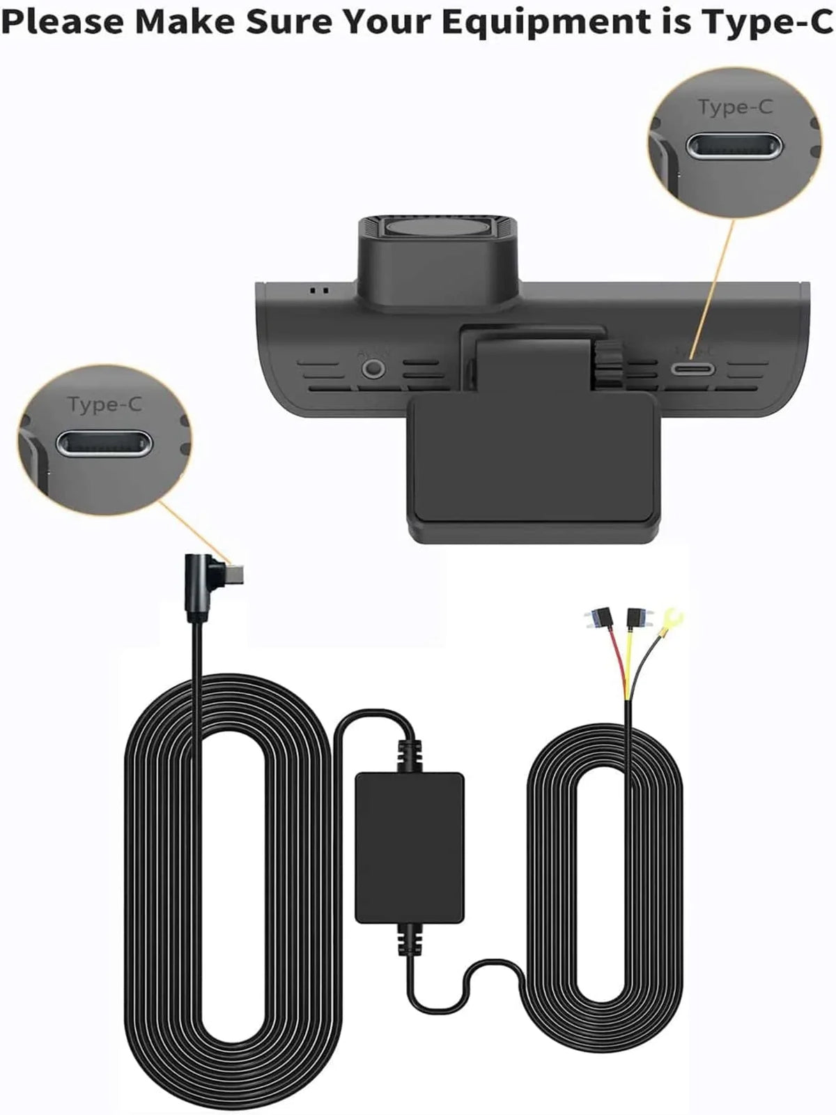 4K Dash Cam with Wi-Fi,  Front Camera, and Type- Hardwire Kit