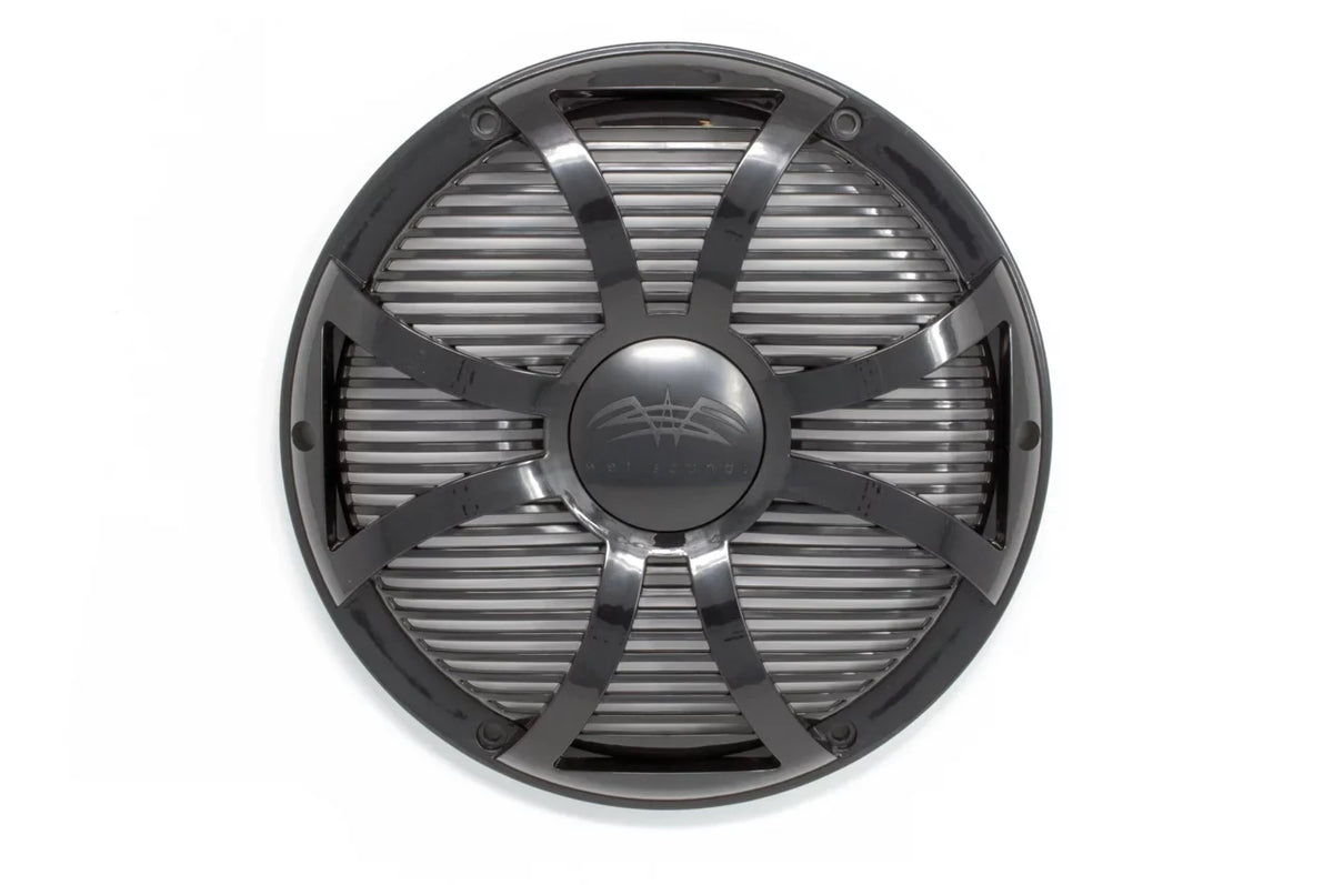 Two Wet Sounds Revo 10" Subwoofers & Grills - Black Subwoofers & Black Closed Face  Grills - 4 Ohm