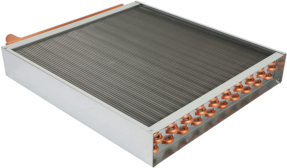 20" x 20" Water to Air Heat Exchanger with 1" Copper Ports Perfectly with Outdoor Furnace Ideal for Residential  System