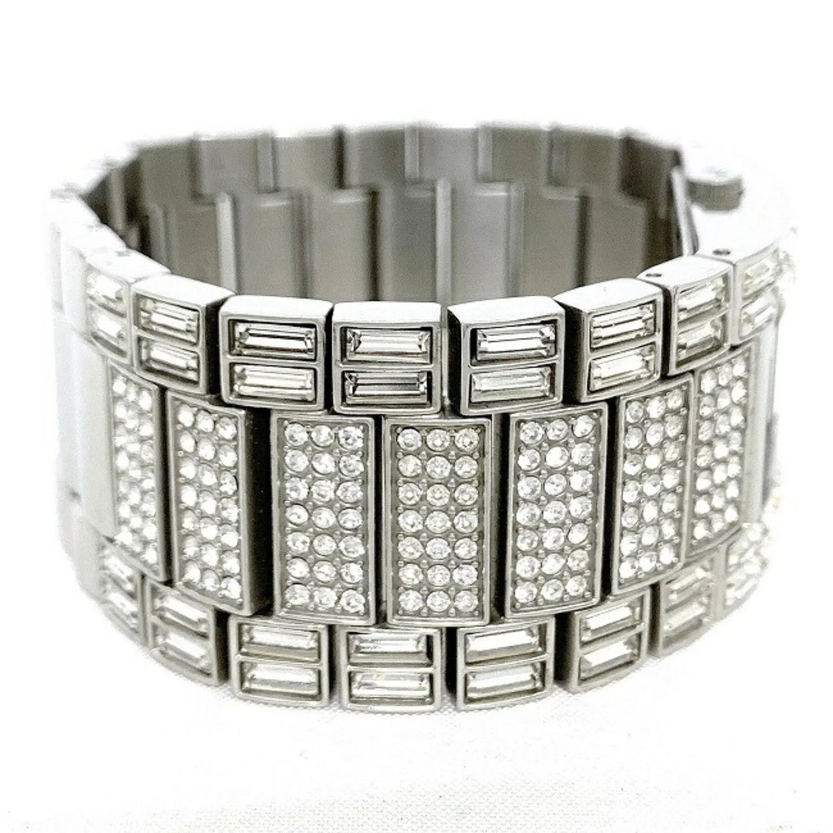 Pre-Owned Dolce & Gabbana Watch Silver Rhinestone    Ladies Stainless Steel Quartz Square 2 Hands Analog (Good)