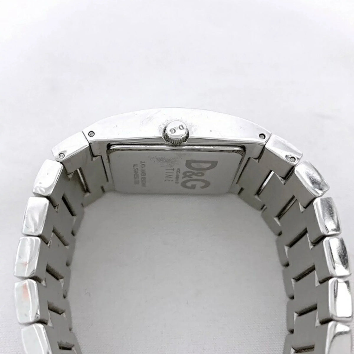 Pre-Owned Dolce & Gabbana Watch Silver Rhinestone    Ladies Stainless Steel Quartz Square 2 Hands Analog (Good)