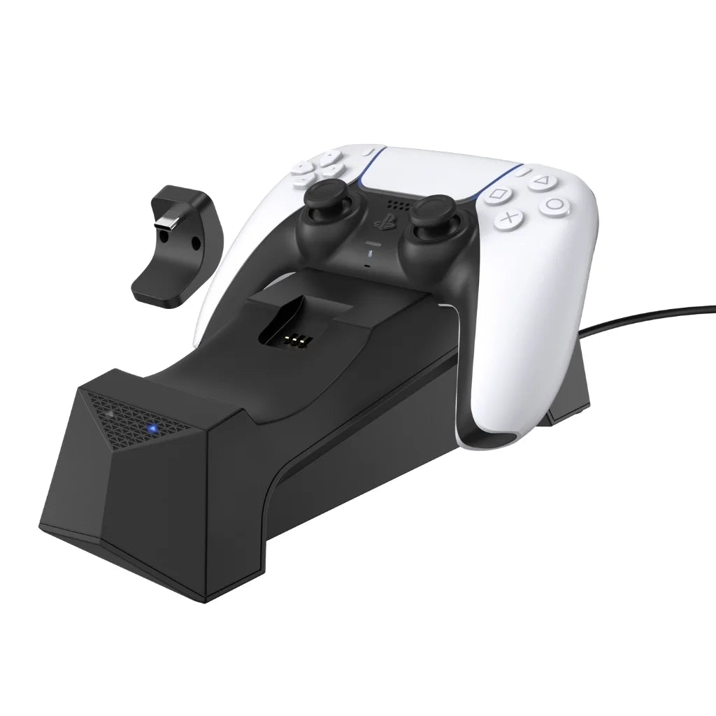 Sony Playstation 5 Disc Version Console with Extra Blue Controller, White  3D Headset and Surge Dual Controller Charge Dock Bundle