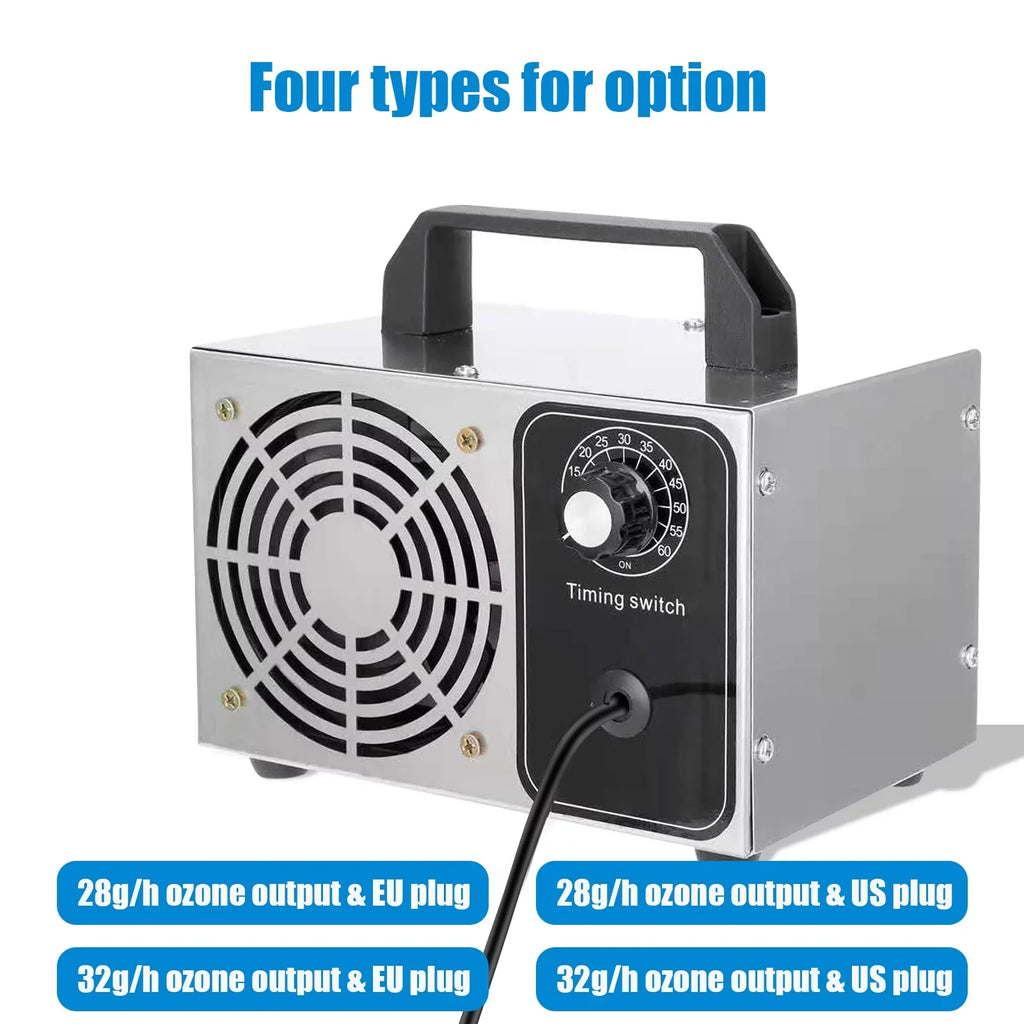 28g/h Ozone Generator Machine -  Air Deodorizer for Home, Kitchen, Office, and Car Use