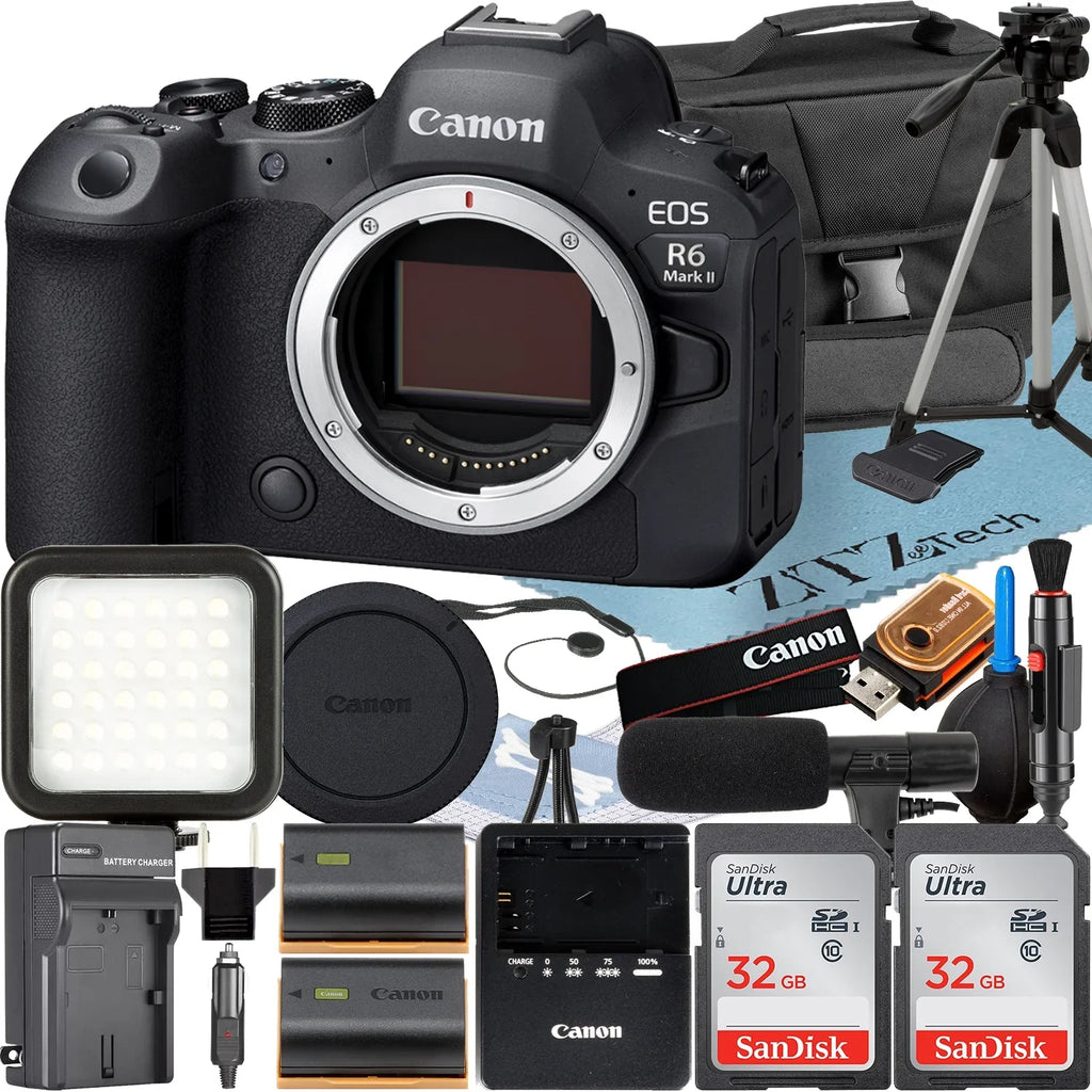 Canon   Mark  Mirrorless Camera (Body) with 2 Pack SanDisk 32GB Memory Card + Case + ZeeTech Accessory Bundle