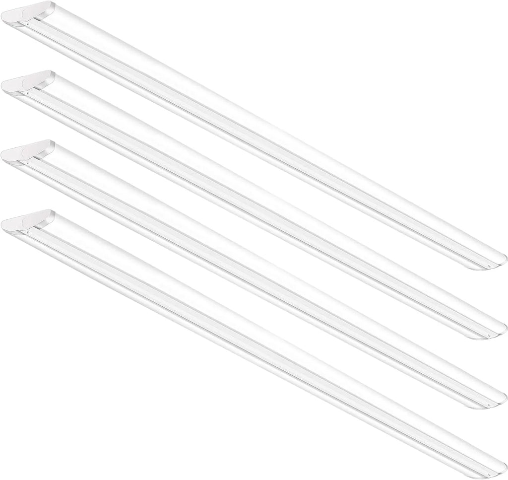 8FT  Shop Light 110W [6-lamp  Fluorescent Equiv.], Compact 8 Foot Strip Lights, 12500LM, 5000K, Commercial Grade Flush Mount Ultra Slim  Wraparound for Garage Office Warehouse, 4 Pack