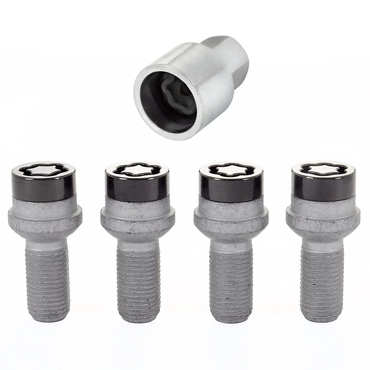 McGard 28318 Chrome/Black Bolt Style Radius Seat Lock Bolt Set Fits select: 2009-2019  , 2009-2019