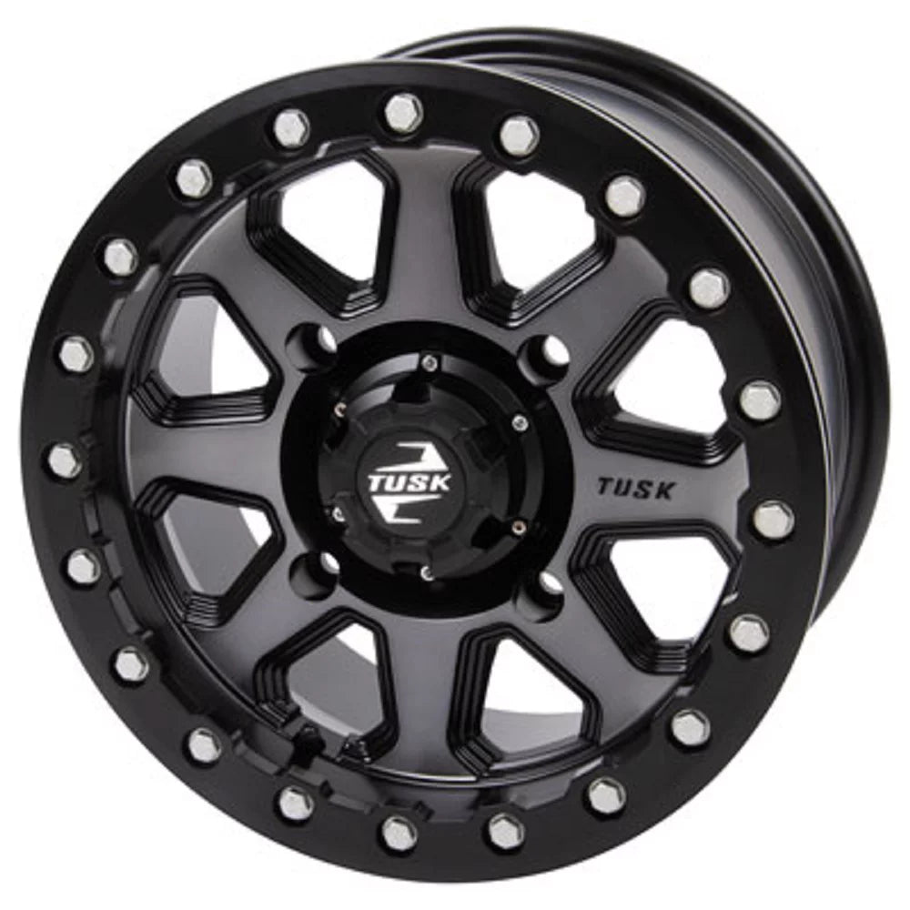 4/110 Uinta Beadlock Wheel 14x7 5.0 + 2.0 Gunmetal/Black Compatible With Yamaha Wolverine  -Spec - 2020-2021