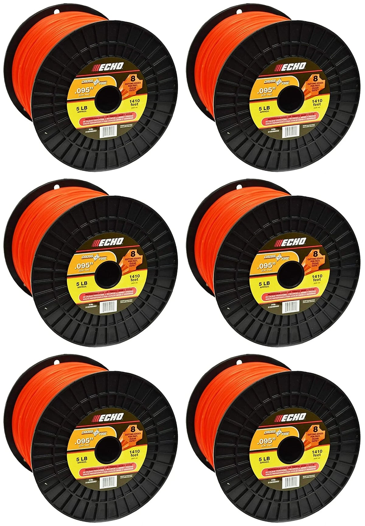 Echo Genuine Cross-Fire 5 Lb Spool .095" (dia.) Trimmer Line 316095053-6PK