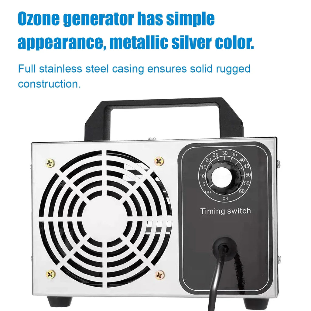 28g/h Ozone Generator Machine -  Air Deodorizer for Home, Kitchen, Office, and Car Use