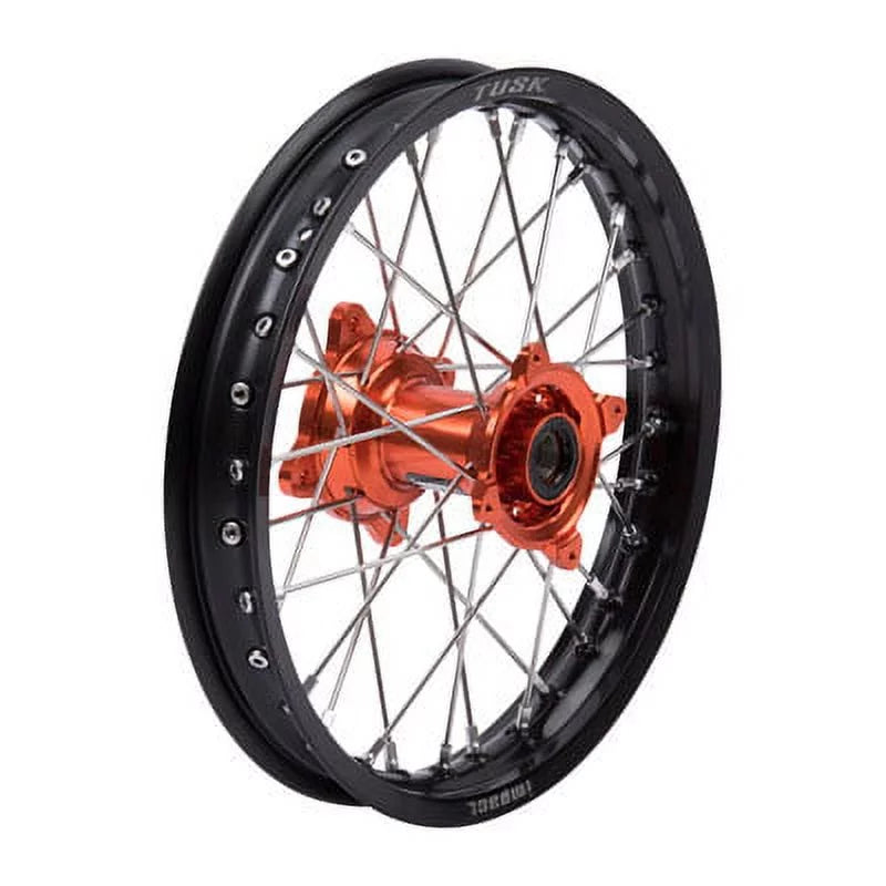 Impact Complete Wheel - Rear 16 x 1.85 Black Rim/Silver Spoke/Orange Hub for  85  2012-2018