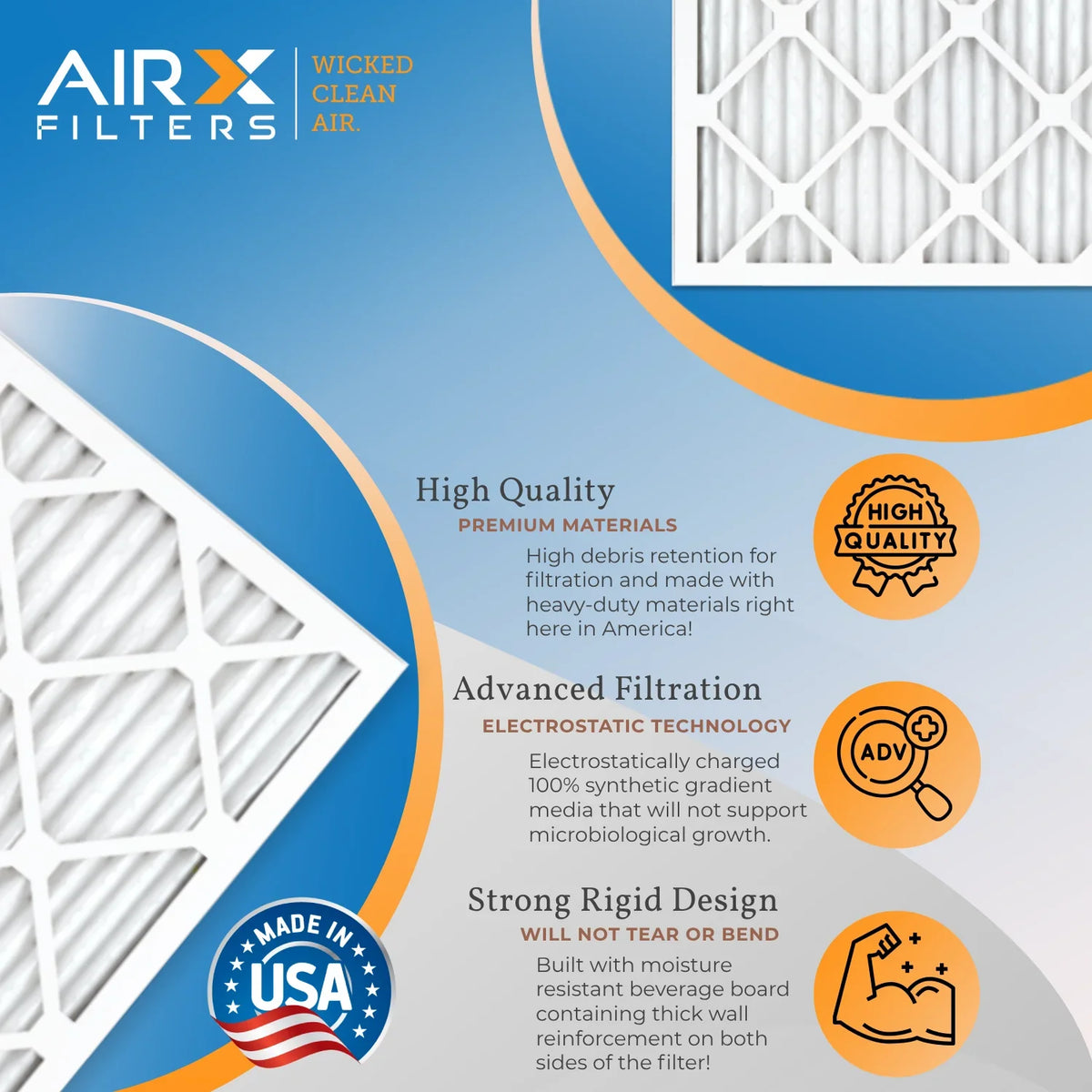 12x18x1 Air Filter  8 Comparable to  700 &  5 Electrostatic Pleated Air Conditioner Filter 6 Pack   Premium  Made 12x18x1 Furnace Filters by     .