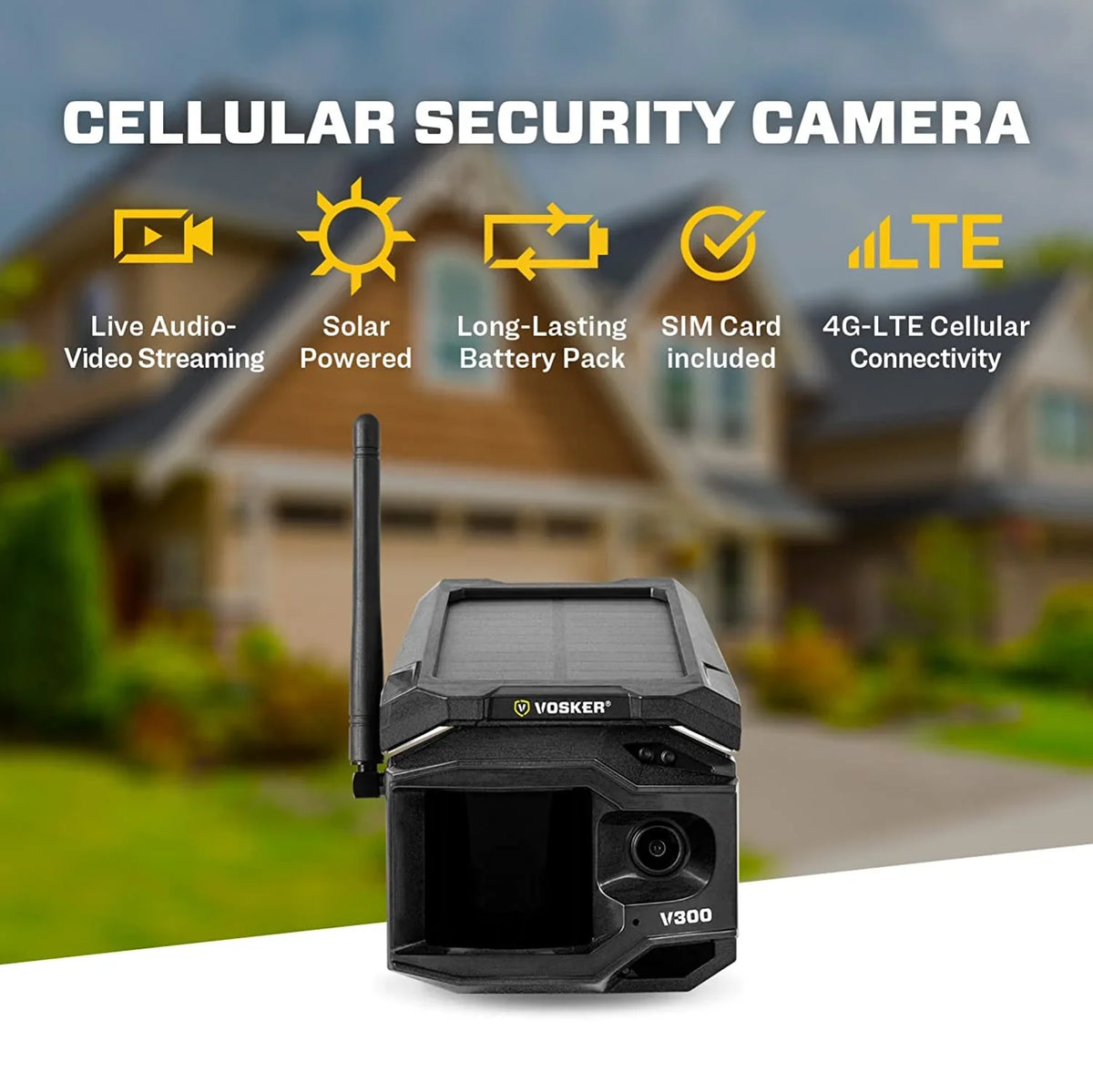 '- Live View Solar Powered 4G- Cellular Outdoor Security Camera