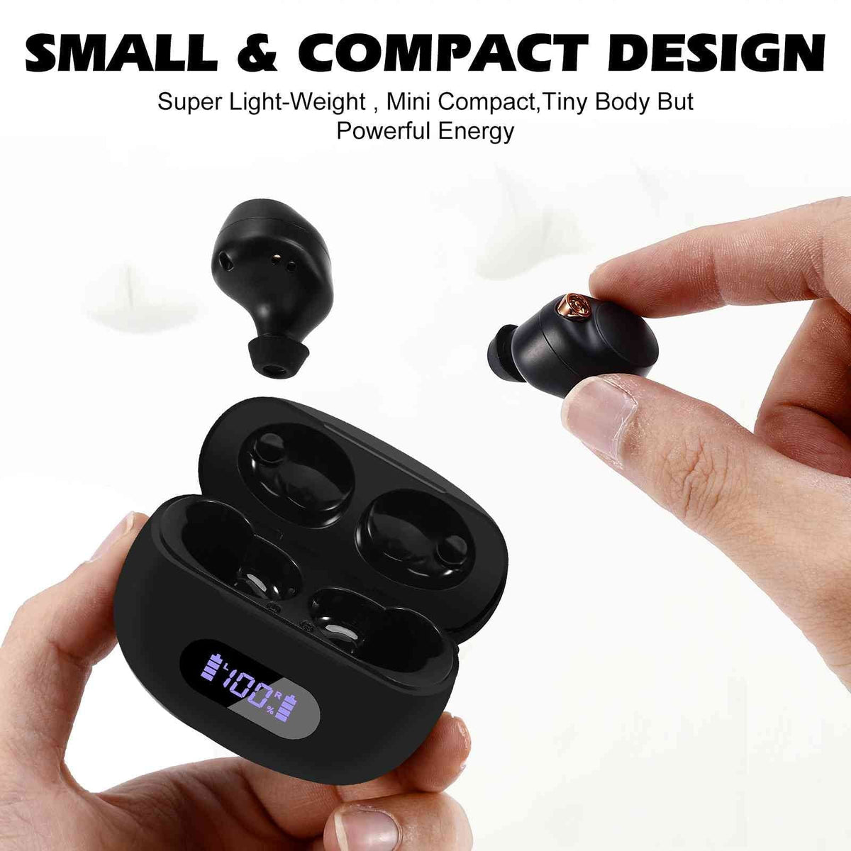 UrbanX True Wireless Bluetooth Earbuds + Charging Case, Black, Dual Connect,  Water Resistance, Bluetooth 5.2 Connection, Balanced, Bass Boost Compatible with Lenovo Tab  Pro