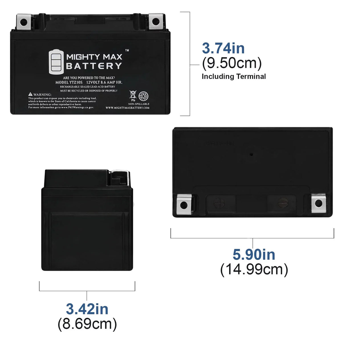 12V 8.6AH Replacement Battery designed for with Suzuki 1000 - 00-17 - 2 Pack