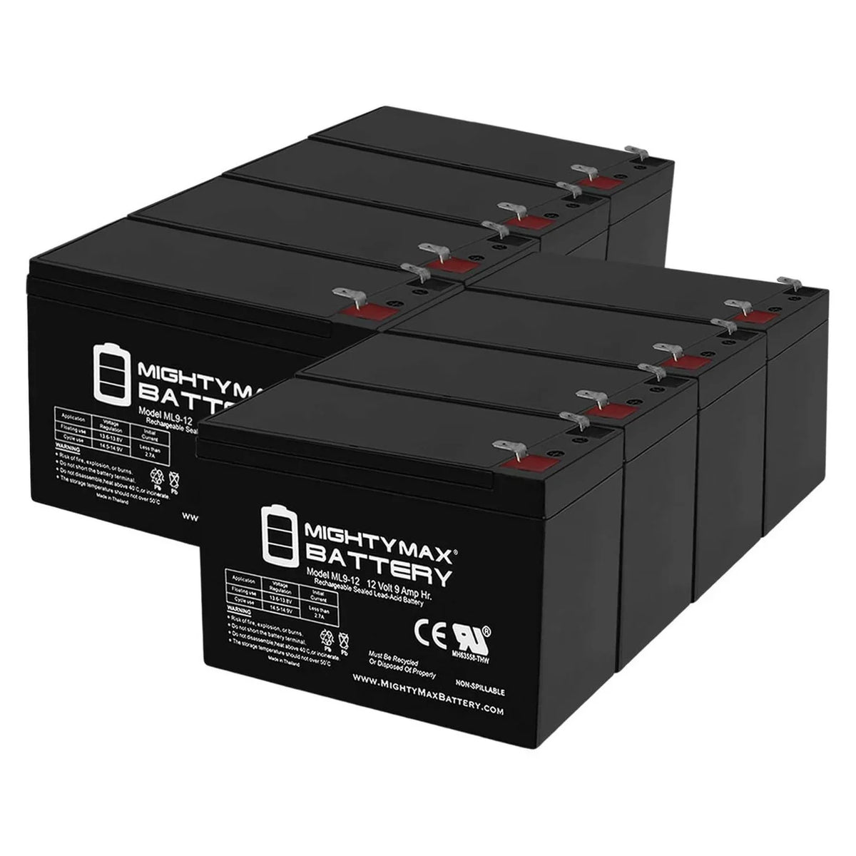 12V 9Ah Battery Replacement for Merida  500 Electric Bike - 8 Pack