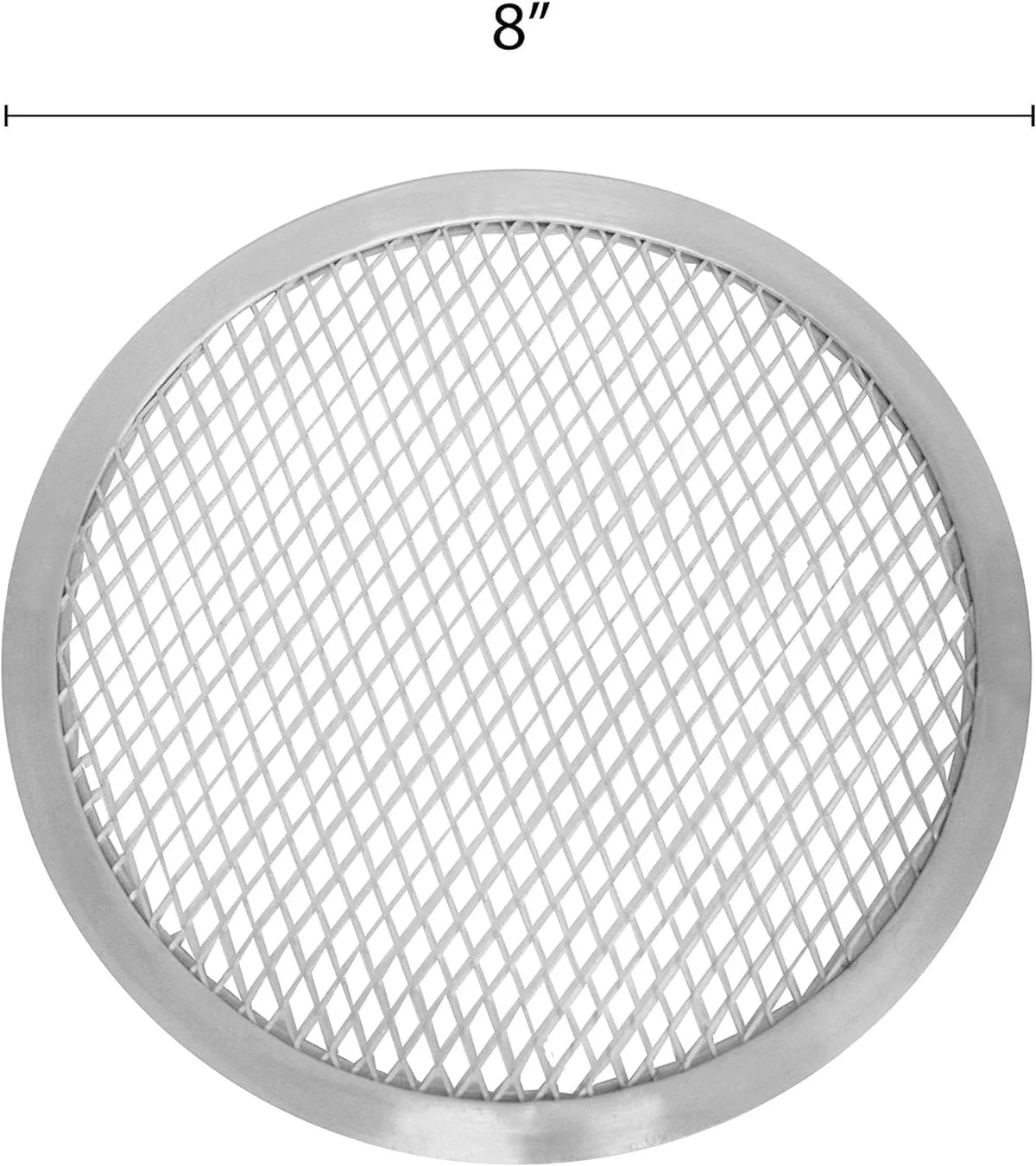 TrueCraftware- Set of 2 Aluminum 8” Pizza Baking Screen Seamless Rim- Bakeware Pizza Screen Round Pizza Pan Tray Round Baking Tray for Home Kitchen Pizzeria & Restaurants