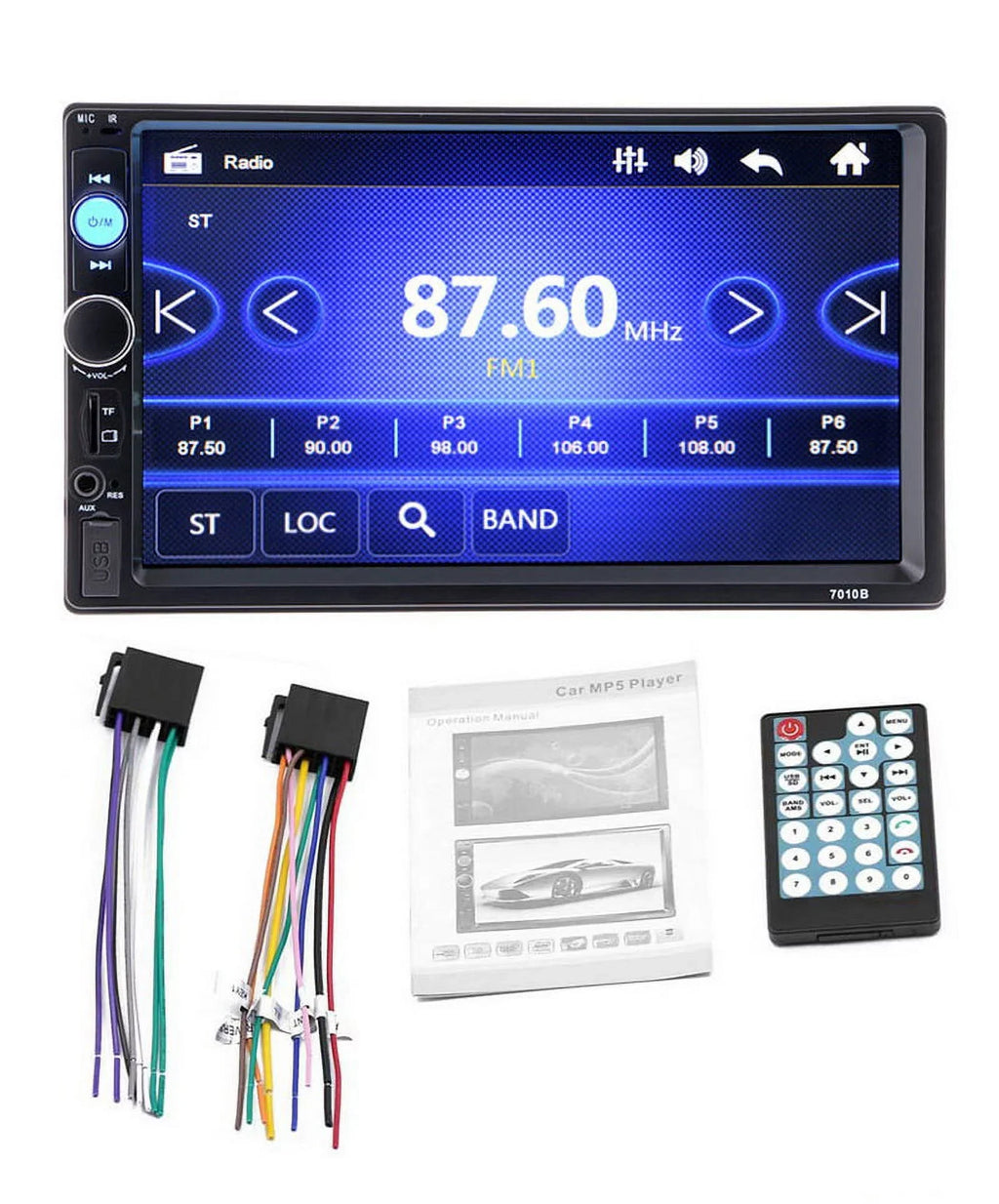 Polarlander Double Din Car Stereo Car Audio 7-inch  Touch Screen Car radio Player Bluetooth with Multimedia     /4/3 Mirror Link Function