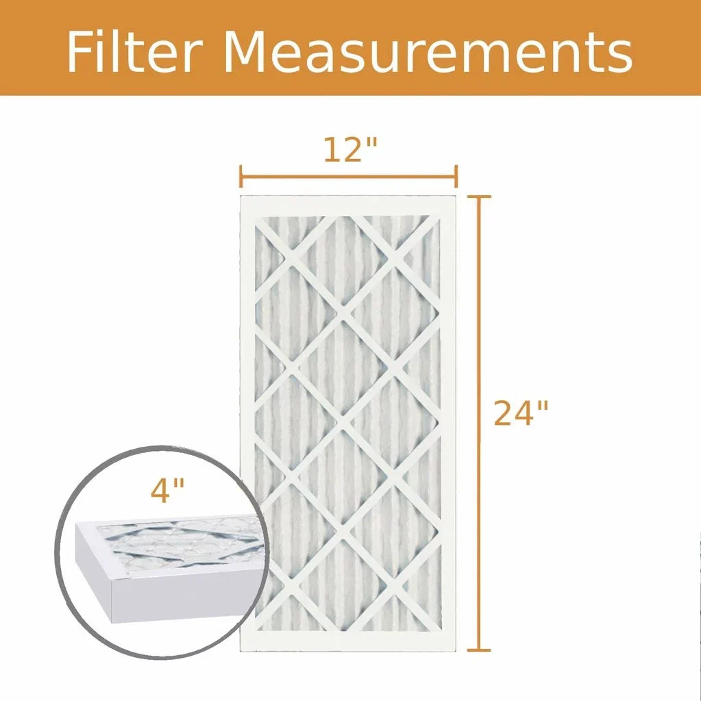 12x24x4 Key Pleat Purolator Air Filter -  8 (3 Pack)