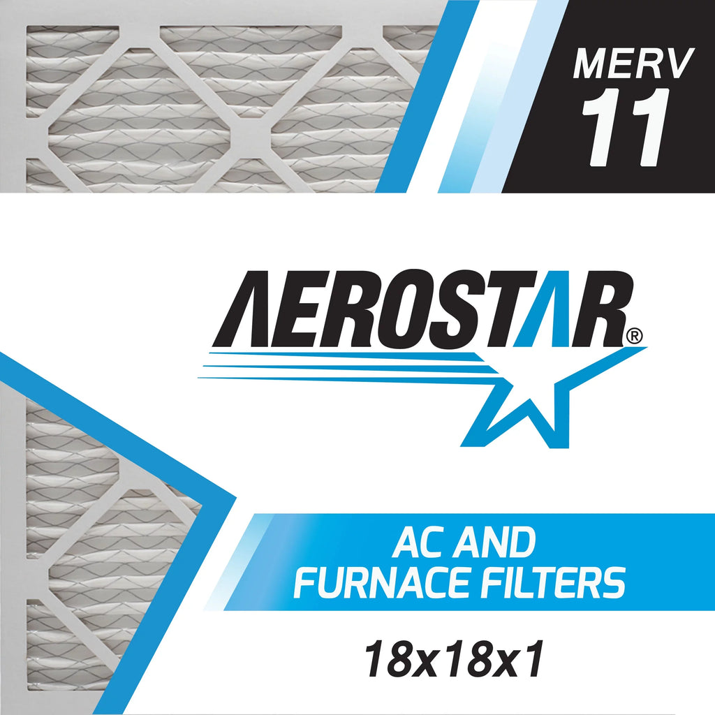 18x18x1  and Furnace Air Filter by Aerostar -  11, Box of 6