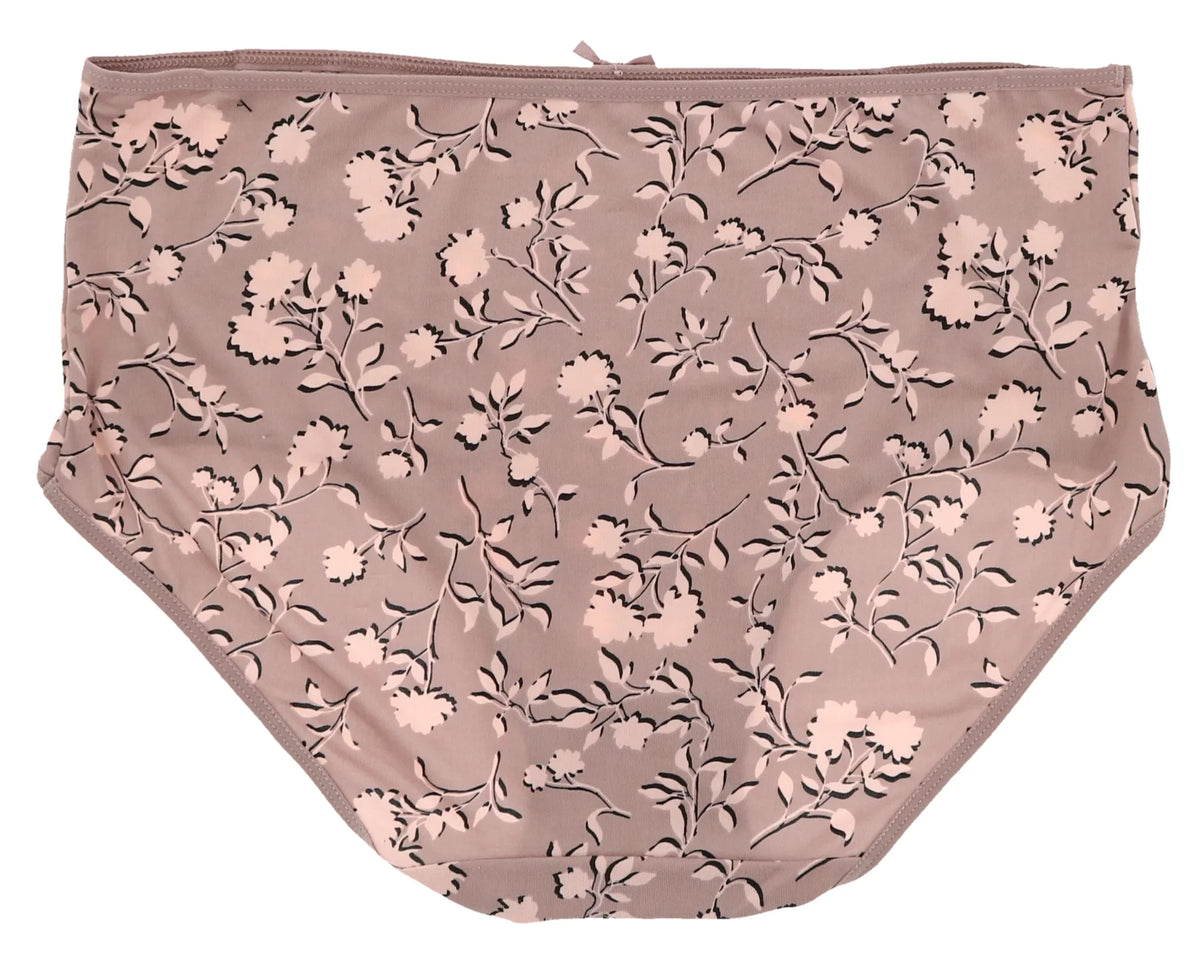 Delta Burke Intimates Women's Plus Size Sexy Classic High Rise Brief Panties (5Pr) (-Large, Pink Floral Dots)